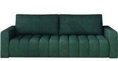 Canapé convertible 3 places velours capitonné LARKO 247 cm