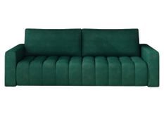 Canapé convertible 3 places velours vert bouteille avec coffre de rangement Larko 245 cm