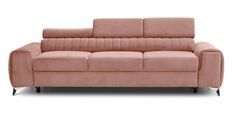 Canapé convertible avec appuis-tête réglables velours rose poudré Lozan 261 cm