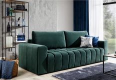 Canapé convertible capitonné LARKO velours