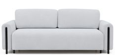 Canapé convertible en tissu bouclette DOVA - Pieds bois massif noir