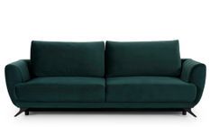 Canapé convertible en tissu MAGY - Design minimaliste avec pieds métal noir