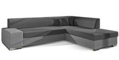 Canapé convertible moderne angle droit tissu gris clair et gris foncé Plazo 278 cm