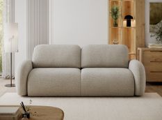 Canapé convertible moderne en tissu bouclette ZULA avec coffre de rangement - 250 cm