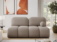 Canapé convertible NUVA 200 cm en tissu bouclette – Design moderne avec coffre de rangement