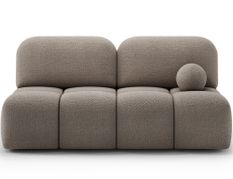 Canapé convertible NUVA 200 cm en tissu bouclette – Design moderne avec coffre de rangement