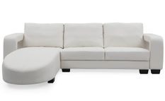 Canapé d'angle 5 places réversible simili cuir blanc Marna 275 cm