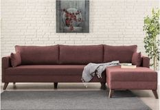 Canapé d'angle 5 places tissu KANDY - 275 cm