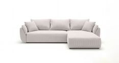 Canapé d’angle avec fonction couchage TOKYO blanc droite