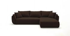 Canapé d’angle avec fonction couchage TOKYO brun droite