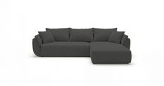 Canapé d’angle avec fonction couchage TOKYO gris foncé droite