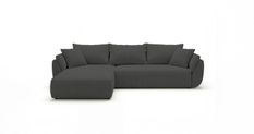 Canapé d’angle avec fonction couchage TOKYO gris foncé gauche