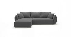Canapé d’angle avec fonction couchage TOKYO gris gauche