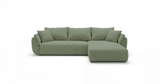 Canapé d’angle avec fonction couchage TOKYO vert clair droite