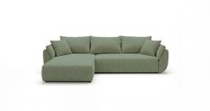 Canapé d’angle avec fonction couchage TOKYO vert clair gauche
