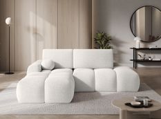 Canapé d’angle convertible 3 places BINUTO en tissu avec coffre de rangement – 227 cm