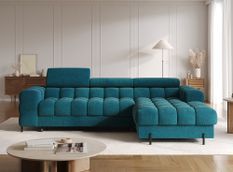 Canapé d’angle convertible 4 places tissu KATE 285 cm