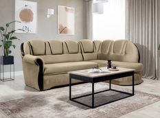 Canapé d'angle convertible avec rangement en velours MAJESTE - 243 cm