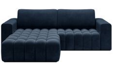 Canapé d’angle convertible BOZEN en velours capitonné avec coffre – 250 cm