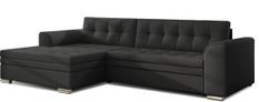 Canapé d’angle convertible KAPONA en simili cuir avec pieds en acier chromé – 275 cm