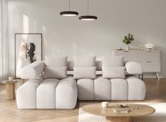 Canapé d'angle convertible KEVY en tissu avec extension électrique - 260 cm