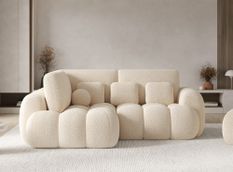 Canapé d'angle convertible KOZON en tissu chenille avec coffre de rangement - 267 cm