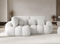 Canapé d'angle convertible KOZON en velours avec coffre de rangement - 267 cm