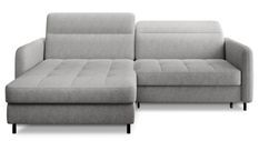 Canapé d’angle convertible KUNDER en tissu avec coffre de rangement – 228 cm