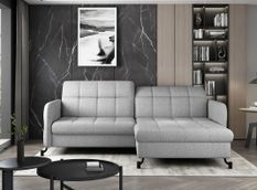 Canapé d’angle convertible KUNDER en tissu avec coffre de rangement – 228 cm