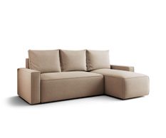 Canapé d’angle convertible SAVIO à droite beige