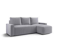 Canapé d’angle convertible SAVIO à droite en chenille gris
