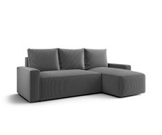 Canapé d’angle convertible SAVIO à droite en chenille gris foncé
