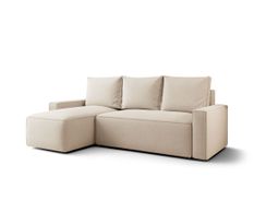Canapé d’angle convertible SAVIO à gauche beige