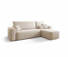 Canapé d’angle convertible SENNO à droite beige