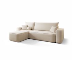 Canapé d’angle convertible SENNO à gauche beige