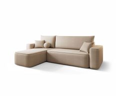 Canapé d’angle convertible SENNO à gauche beige