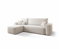 Canapé d’angle convertible SENNO à gauche beige clair
