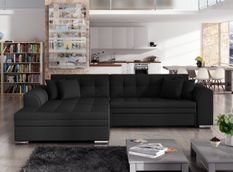 Canapé d'angle convertible tissu LOOKA - Pieds métal chromé