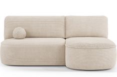 Canapé d’angle convertible VERNA en tissu côtelé – 220 cm