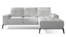 Canapé d'angle droit 5 places simili cuir blanc Torpille 265 cm