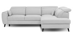 Canapé d'angle droit convertible tissu gris clair Noblesse 255 cm