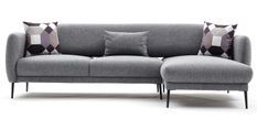 Canapé d'angle droit moderne tissu gris clair Valiko 265 cm