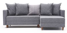 Canapé d'angle droit tissu gris clair Klina 215 cm