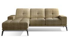 Canapé d'angle gauche 5 places tissu beige chiné Torpille 265 cm