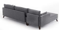 Canapé d'angle gauche 5 places tissu gris Kandy 275 cm