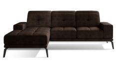 Canapé d'angle gauche 5 places tissu marron Torpille 265 cm