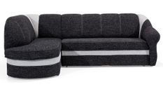 Canapé d'angle gauche convertible tissu gris chiné foncé et clair Sundy 250 cm