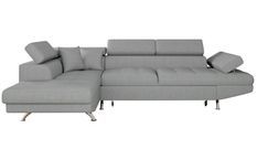Canapé d'angle gauche convertible tissu gris clair Mio 271 cm
