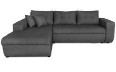 Canapé d'angle gauche convertible tissu gris foncé Moovy 246 cm