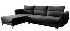 Canapé d'angle gauche convertible tissu noir Zurik 276 cm